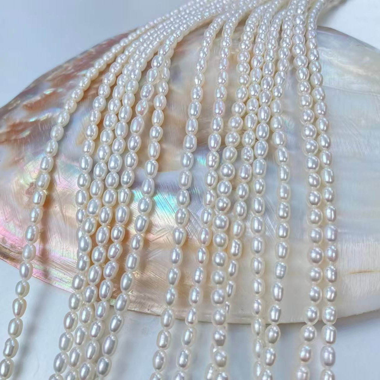 Wholesale 4-5mm Multicolor Freshwater Rice Pearl Strands
