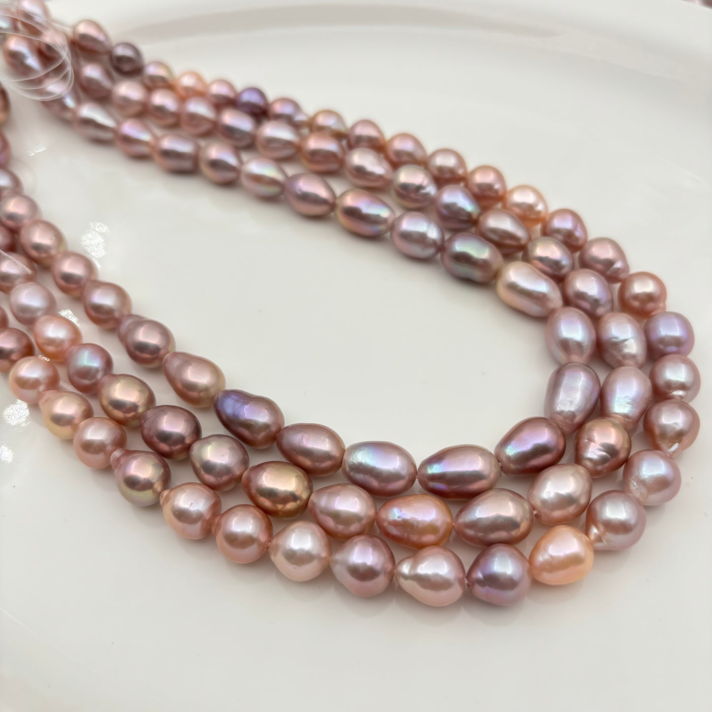 Wholesale 9-11mm Metallic Teardrop Freshwater Pearl Strands