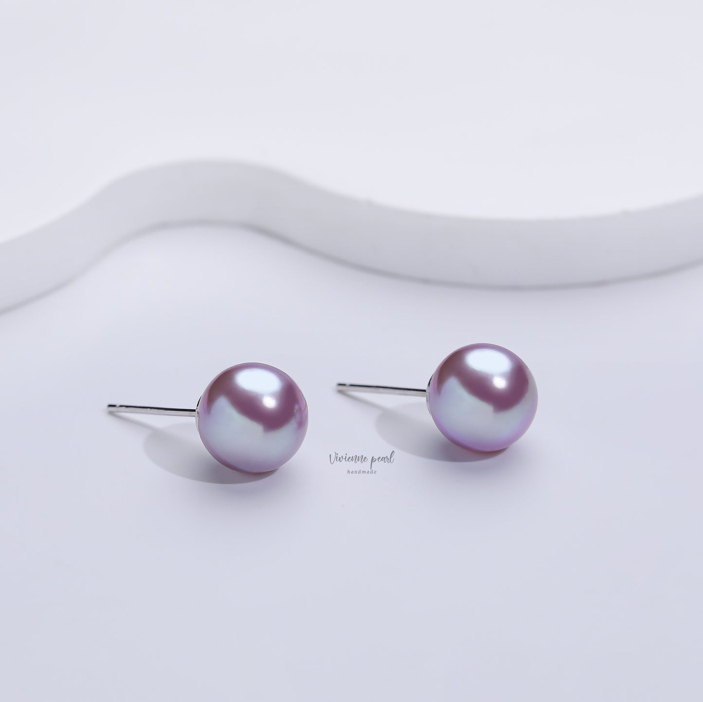 12-13 ear stub purple fresh water pearl 18K gold-EF905