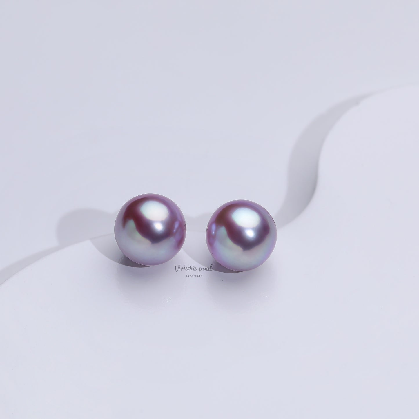 12-13 ear stub purple fresh water pearl 18K gold-EF905