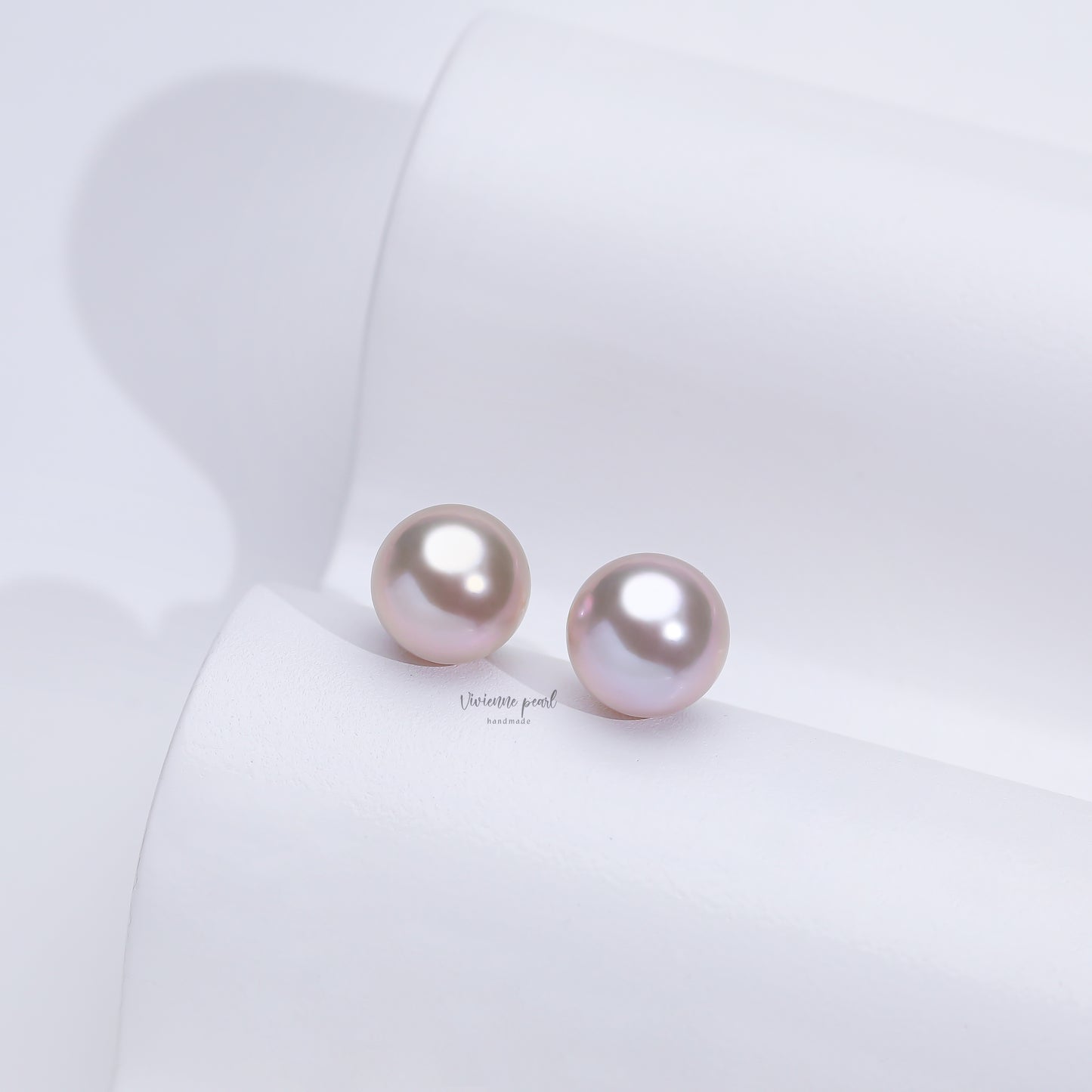 12-13 ear stub pink purple fresh water pearl 18K gold-EF906