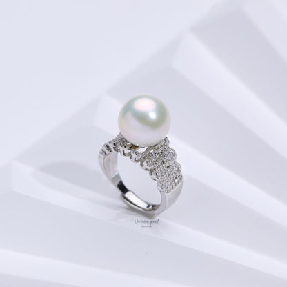 13-14 ring white fresh water pearl S925 silver-RF902