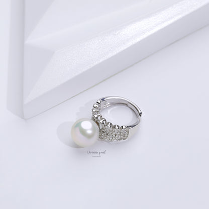 13-14 ring white fresh water pearl S925 silver-RF902
