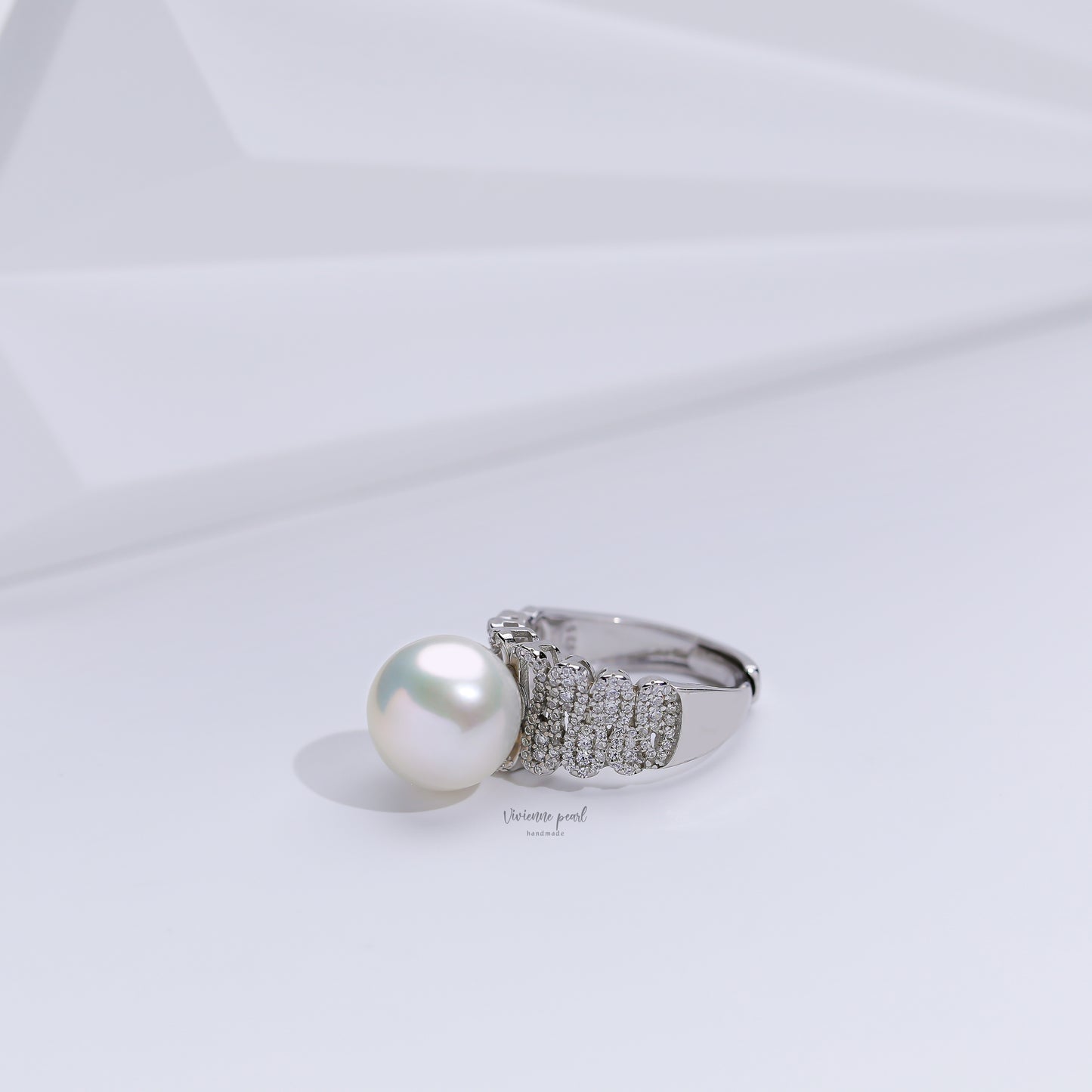 13-14 ring white fresh water pearl S925 silver-RF902