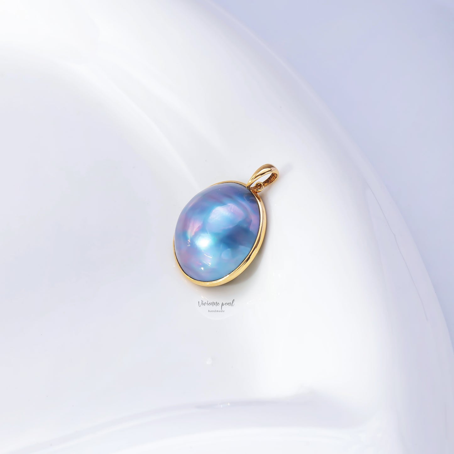 15-16 pendant (only )Earth blue Mabey 18K gold-PS901