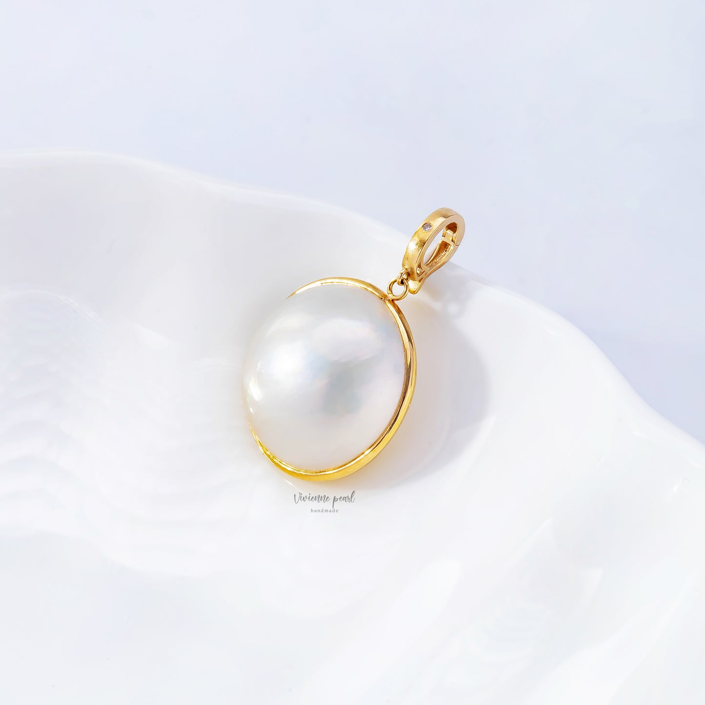 15-16 pendant (only )white Mabey 18K gold-PS904