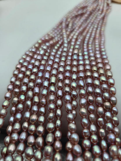 Wholesale 4-5mm Multicolor Freshwater Rice Pearl Strands