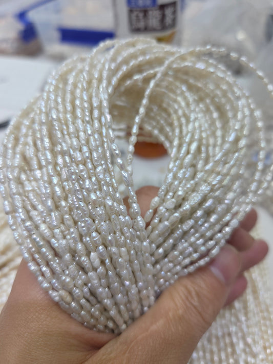 Wholesale 2-5mm White Freshwater Keshi Pearl Strands
