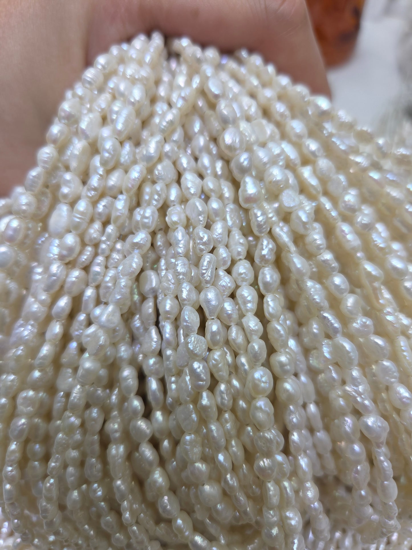 Wholesale 2-5mm White Freshwater Keshi Pearl Strands