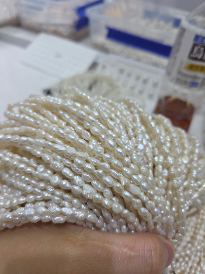 Wholesale 2-5mm White Freshwater Keshi Pearl Strands