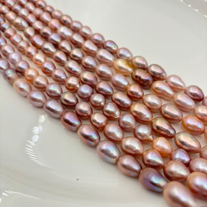 Wholesale 9-11mm Metallic Teardrop Freshwater Pearl Strands