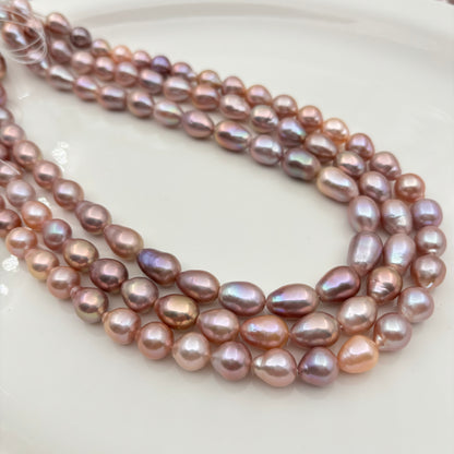Wholesale 9-11mm Metallic Teardrop Freshwater Pearl Strands