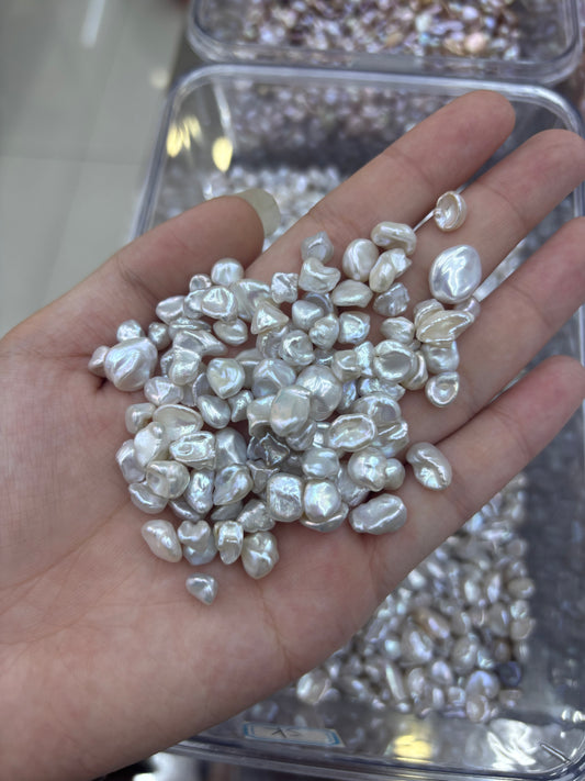 Wholesale Freshwater Keshi Pearl Pairs - White & Multicolor