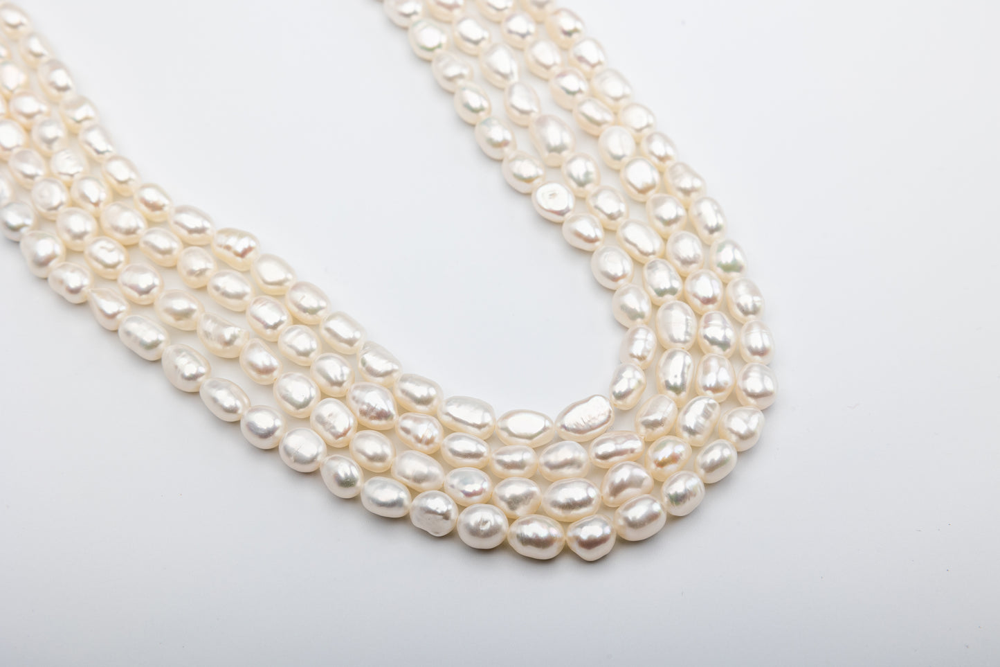 Wholesale 8-10mm White Freshwater Nugget Pearl Strands