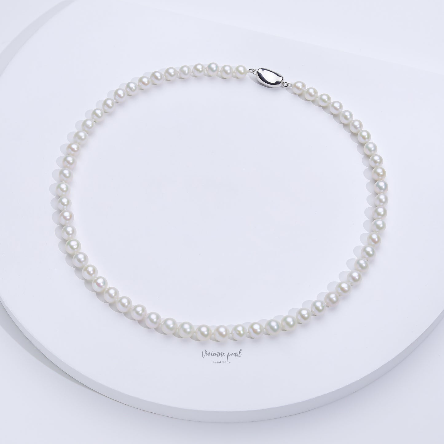 8-11 collar necklace white fresh water pearl S925 silver-NF915