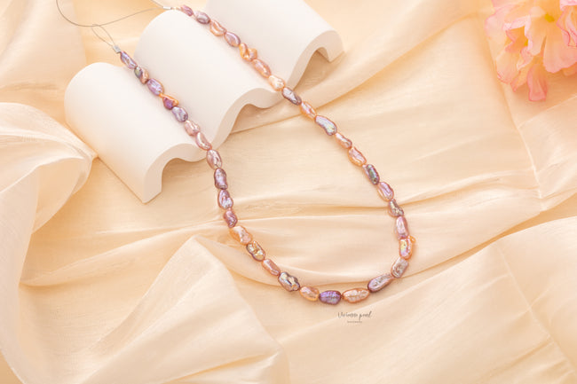 Candy shattered collar necklace purple fresh water pearl 14K gold filled-NF911