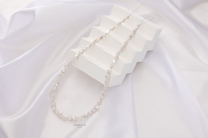 Blue shattered silver collar necklace blue fresh water pearl 14K gold filled-NF912