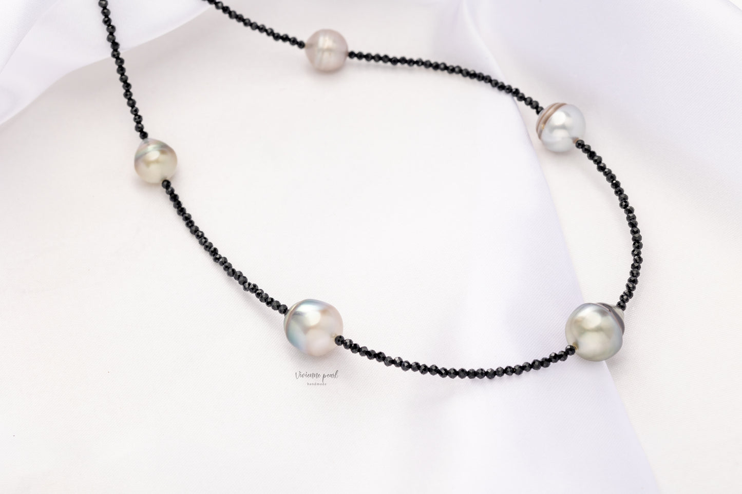 Starry sky choke necklace tahiti pearl 14K gold filled-NS902