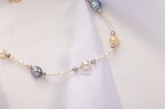 Candy collar necklace sea pearl S925 silver-NS903