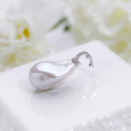 White baroque pendant (only) 925sliver-Discounted